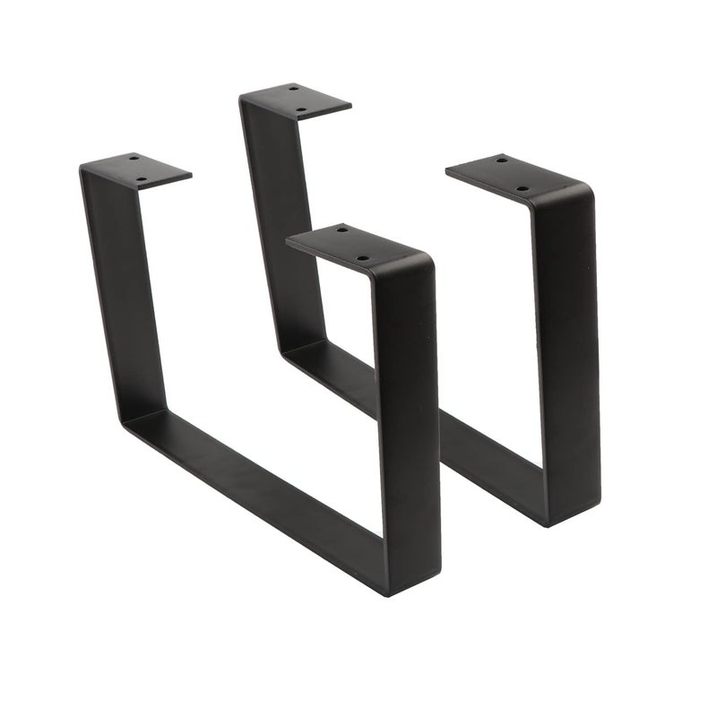 Osring 8 Inch Coffee Table Legs U-Shaped  2Pcs Solid Steel Table Legs For Furniture  Tv Stand And Bench  Black - Image 1