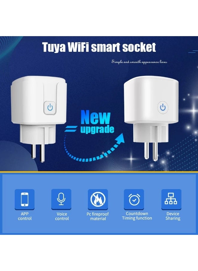 Smart socket with Wi-Fi meter, compliant with European standards, Alexa voice control, and remote control timer - Image 4