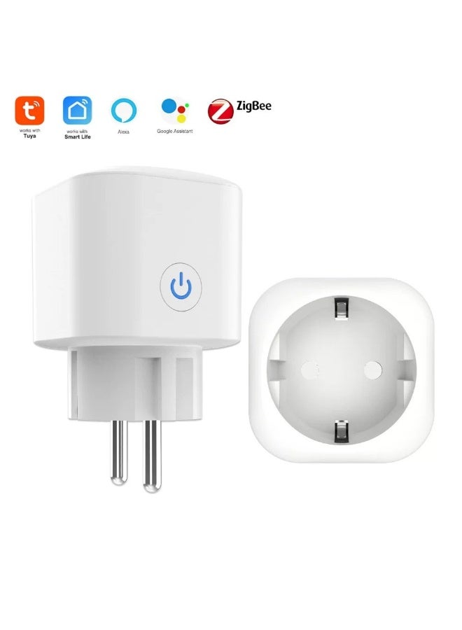 Smart socket with Wi-Fi meter, compliant with European standards, Alexa voice control, and remote control timer - Image 1