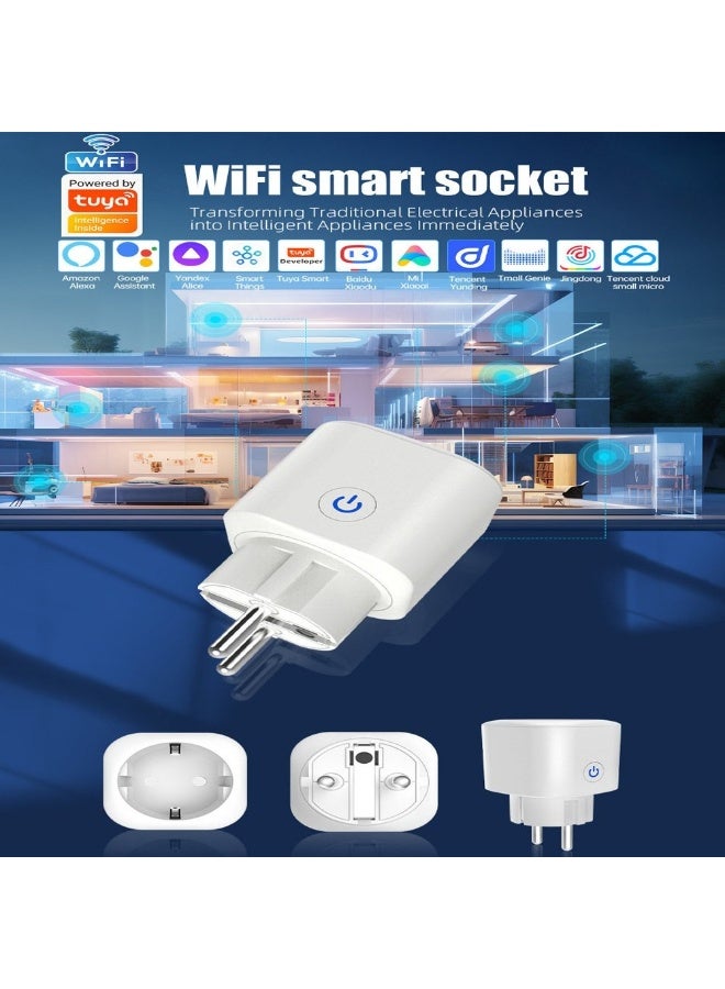 Smart socket with Wi-Fi meter, compliant with European standards, Alexa voice control, and remote control timer - Image 5