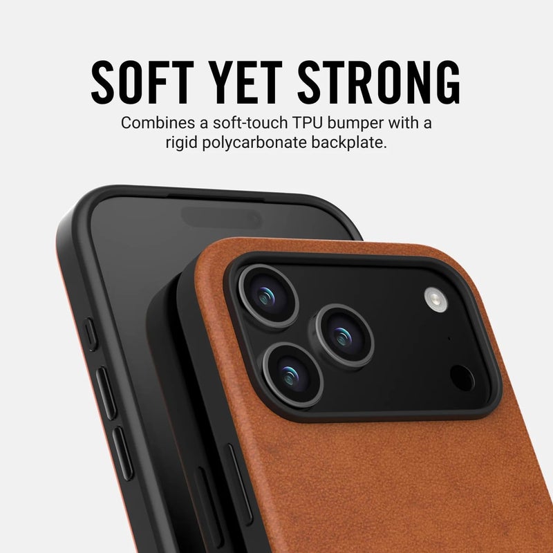 The Ridge Ridge Case Compatible with iPhone 17 PRO MAX - Compatible with MAGSAFE & Wireless Charging, Aluminum Control Buttons, Dual-Layer Construction, TPU Bumper with Drop Protection (Tobacco Brown) - Image 5