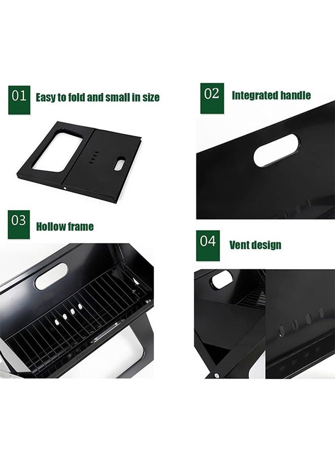 كادي ون شواية فحم محمولة قابلة للطي من بنظام تهوية ممتاز، منقل شواء مزود بشبك و وعاء فحم مثالي للطبخ في الهواء الطلق للرحلات و التخييم - Image 4