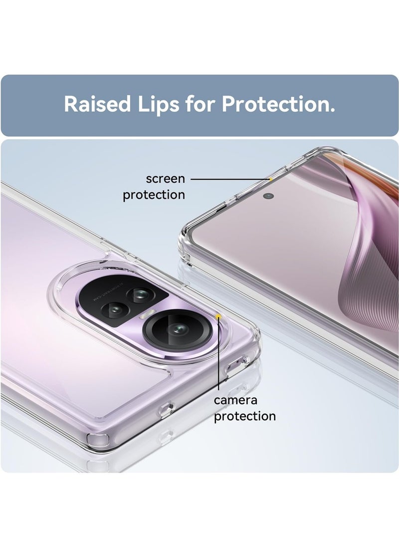CHAPPELINE - Airbag Case Series Premium Transparent Airbag Shockproof Anti-Yellowing With Iron Plate Case Cover For Oppo Reno10 5G 2023 Clear - Image 1