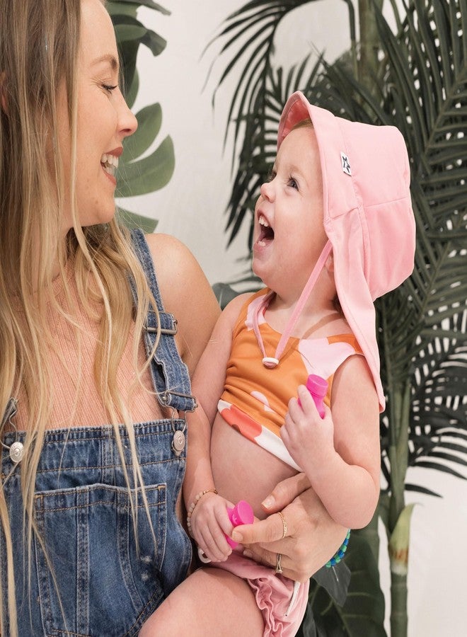 Tiny Twinkle Sun Protection Baby Flap Hat with UPF 50+ Sun Protection for Baby and Toddler Boys and Girls(Pink Daisy,9-18 Months) - Image 2