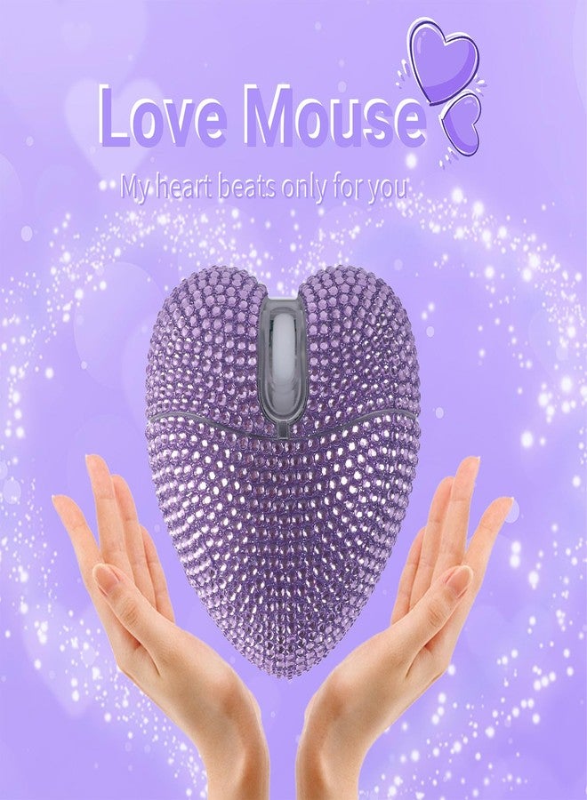 elec Space Wireless Bluetooth Mouse, Silent and Stylish Heart-Shaped Mouse for Laptop, PC - 10m Range (Purple) - Image 2