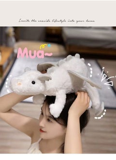 Generic CutieCute White Little Flying Dragon Doll With Wings Dinosaur Pterosaur Prone Plush Toy Pillow For Boys And Girls Gifts (50cm)  - Image 2
