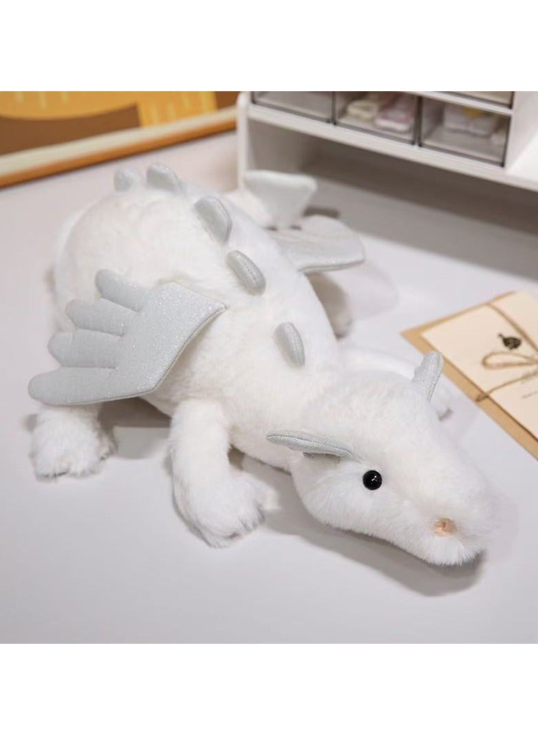 CutieCute White Little Flying Dragon Doll With Wings Dinosaur Pterosaur Prone Plush Toy Pillow For Boys And Girls Gifts (50cm) - Image 1