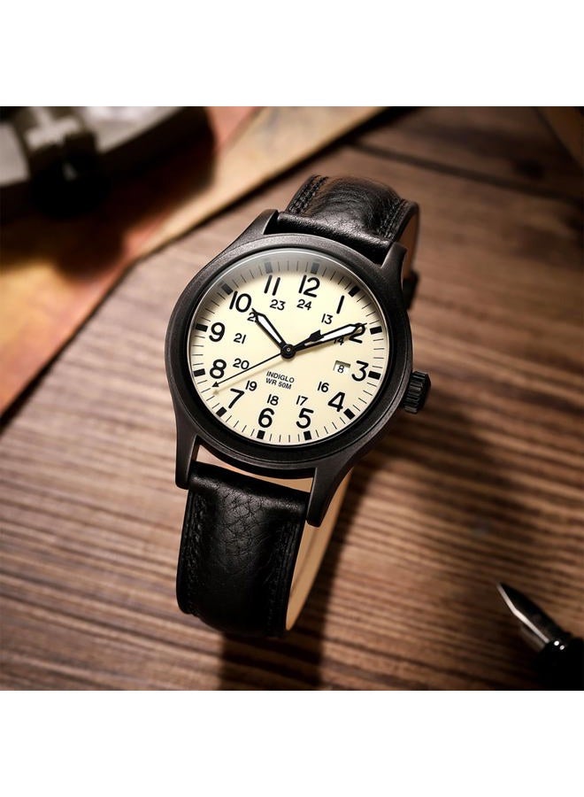 Getalia Italian leather Watch Band Tuscany Natural Vegetable-Tanned Full Grain Genuine Leather, Skin-Safe, Quick Release Replacement Watch Straps for Men and Women Thick and Soft (Black Width-20mm) - Image 3
