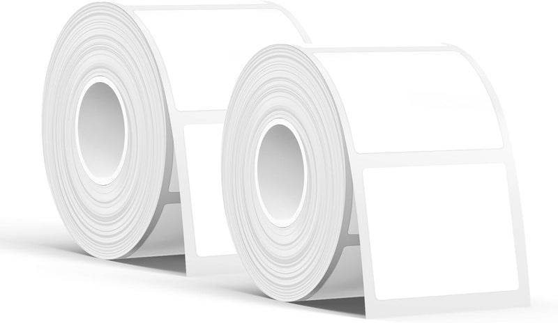 SUPVAN T50M Series Label Maker Tape, 2 Rolls 1.57'' Ã— 1.18'' (40mm Ã— 30mm) 250 Labels/Roll Genuine Laminated Thermal Label Tape, Waterproof Oilproof Highly Adhesive Auto Detect Labels, Black on White - Image 1