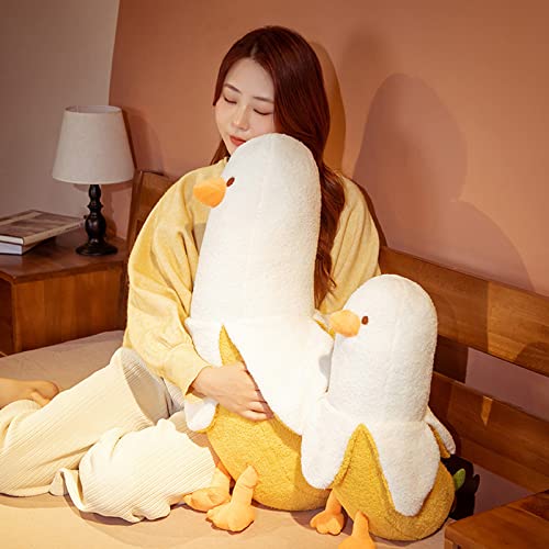 hitoshe Banana Duck Plush Toy, Banana Duck Stuffed Animals Doll Cute Plushie Hugging Plush Pillow Gift for Girls and Boys (White, 19.68 inch) - Image 3