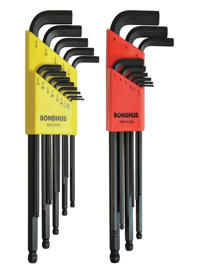 Bondhus 20199 Balldriver L Wrench DoublePK, 10999 1.5 10mm & 10937 0.050 3/8", Multicolor - Image 1