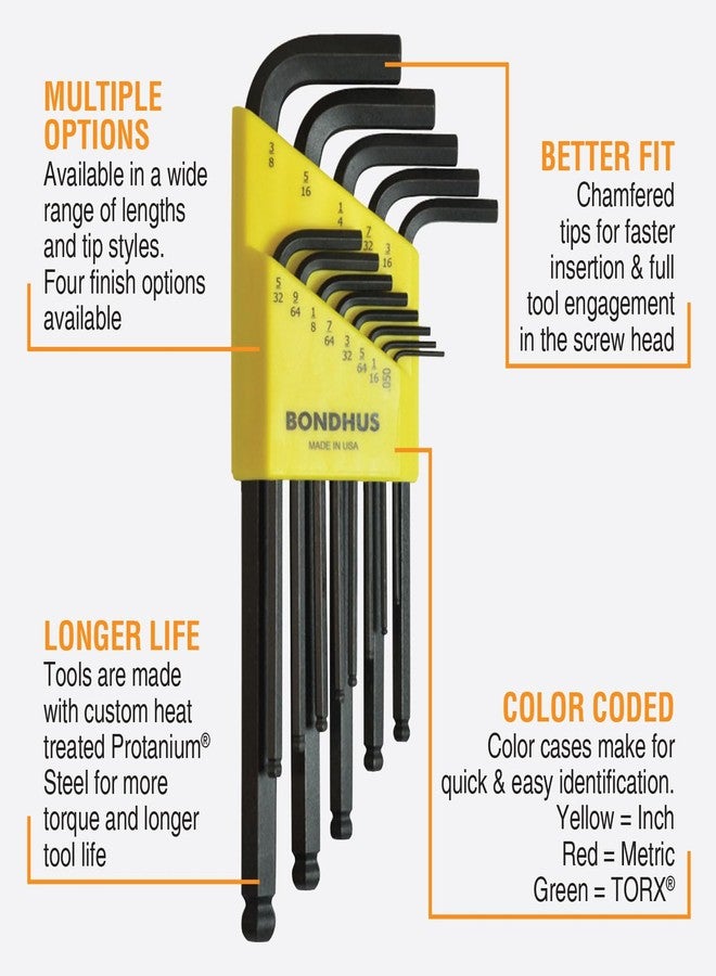 Bondhus 20199 Balldriver L Wrench DoublePK, 10999 1.5 10mm & 10937 0.050 3/8", Multicolor - Image 2