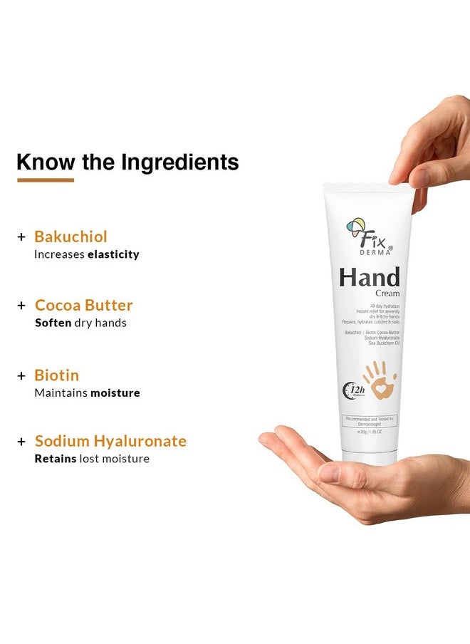 FIXDERMA Hand Cream For Women & Men | Hand Moisturizer | Hand Cream For Dry And Rough Hands | Cocoa Butter | Cream For Itchy Hand | All Skins Types - 30G  - Image 5