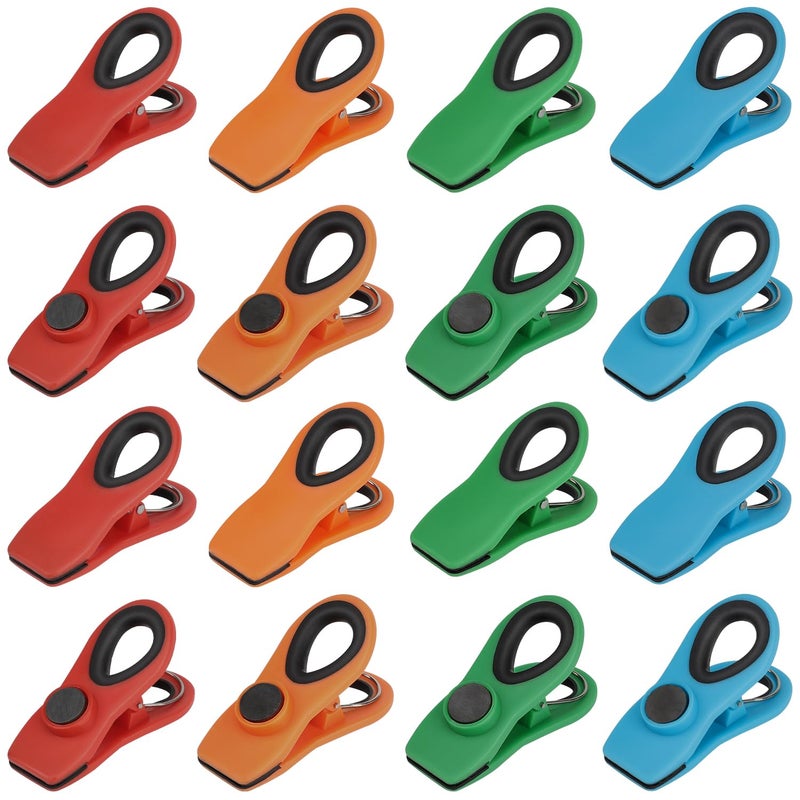 TACGEA Chip Clips, Magnetic Bag Clips with Air Tight Seal for Food Storage, 16 Pieces, Multicolor - Image 1