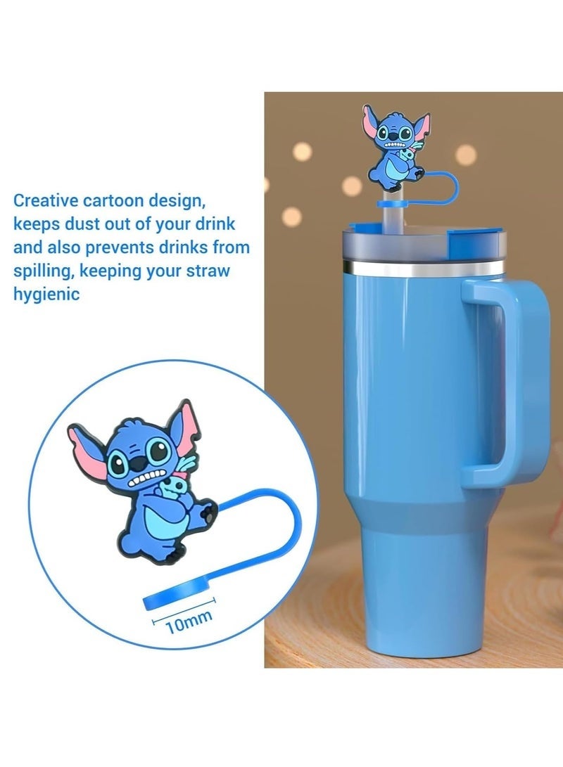 Stitch Straw Covers for Stanley Cup – Silicone Straw Toppers for 30oz/40oz Tumblers – Reusable Dust-Proof Drinking Straw Caps 5PCS - Image 3
