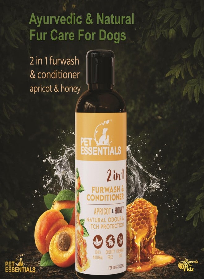 Pet Essentials 2 In1 Dog Shampoo & Conditioner - Apricot & Raw Honey Natural Furwash for Odour Control & Itch Relief (500ml) | Ayurvedic & Chemical-Free | Cruelty-Free | Suitable for All Breeds - Image 2