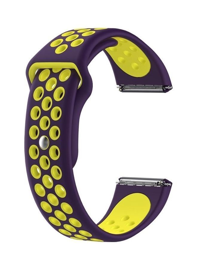 NIBEMINENT For Fitbit Versa Two Tone Replacement Wrist Strap Watchband Purple/Yellow