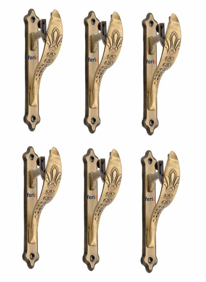 FERIO Zinc Antique Brass Finish Heavy Curtain Supports for Door and Window Curtain Brackets/Holder Set for 1 Inch Rod (Pack of 6 Pcs) - Image 1