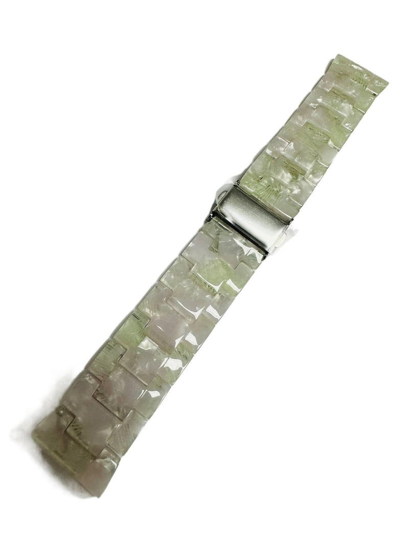 LL Green Resin Bracelet Strap Smartwatch Band Compatible with Apple Watch with Adjustable Fit Replacement Strap for Daily Wear - Image 1