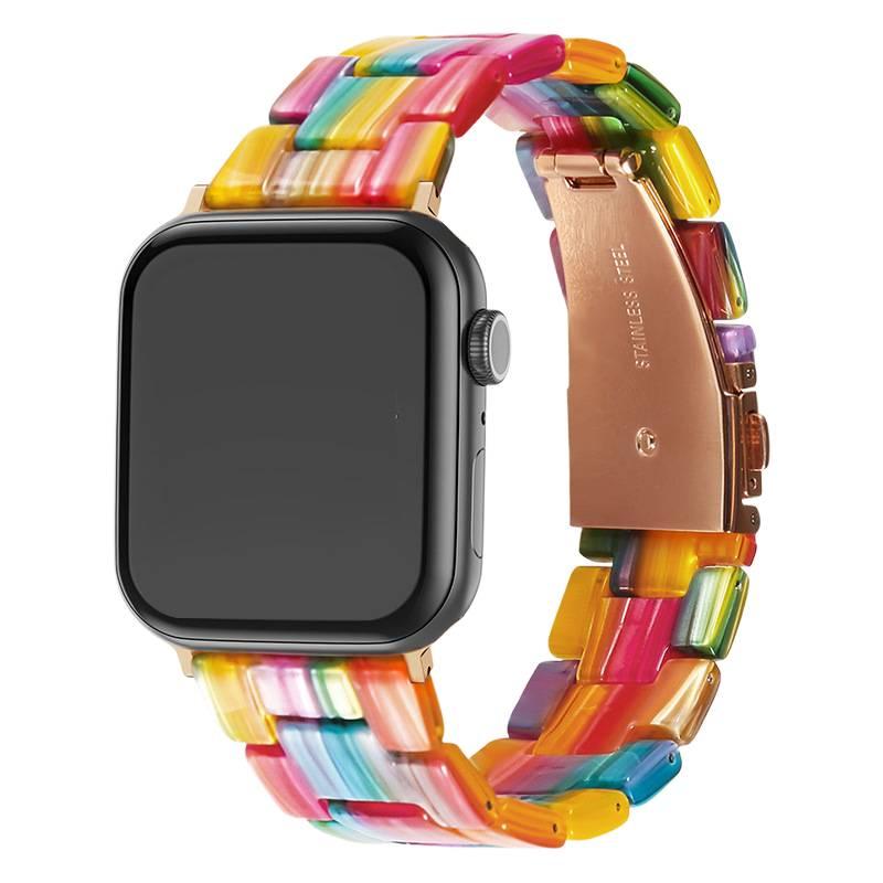 LL Green Resin Bracelet Strap Smartwatch Band Compatible with Apple Watch with Adjustable Fit Replacement Strap for Daily Wear - Image 5