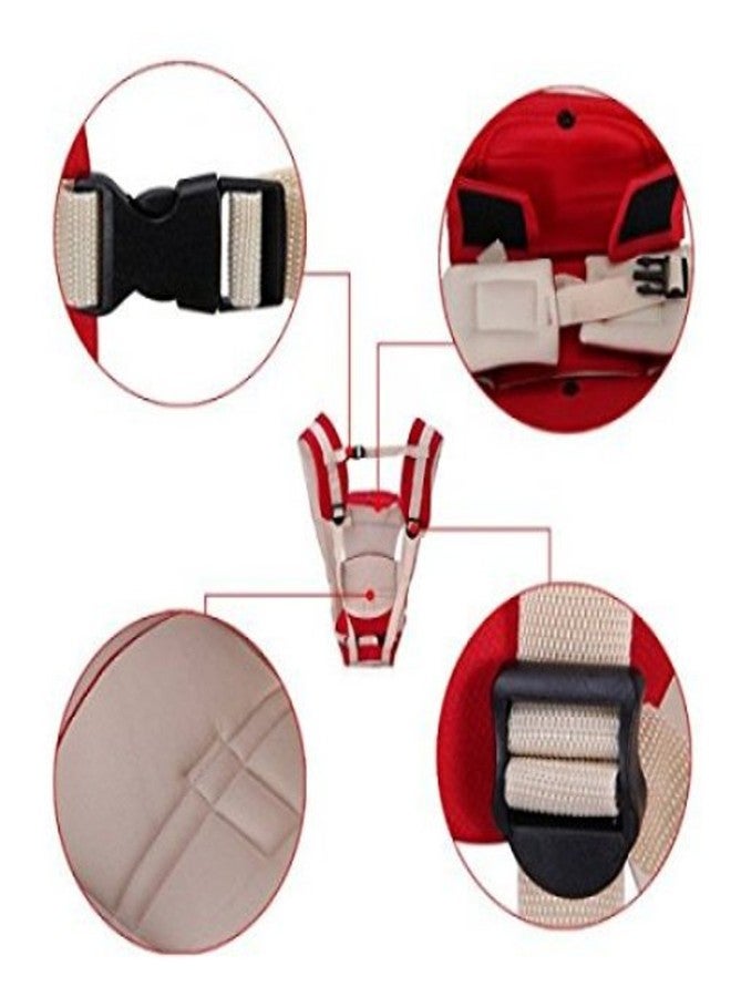 Smilecasters Adjustable Hands-Free 4-in-1 (with Comfortable Head Support & Buckle Straps) Baby Carrier - Red - Image 2