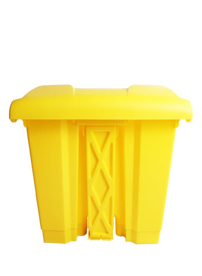 Generic Step Trash Bin | Plastic Matte Finish | Suitable For Bathrooms, Kitchens & Communal Spaces | Yellow | 30 Liters  - Image 4