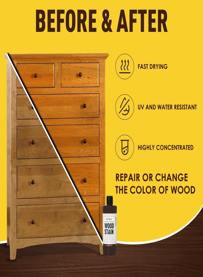 DWIL Water Based Wood Stain - Multiple Finishes, Fast Drying, Indoor and Outdoor Furniture, Wood Paneling, Cabinets and More, Low Odor ＆ Non-Toxic (8.5oz Teak) - Image 4