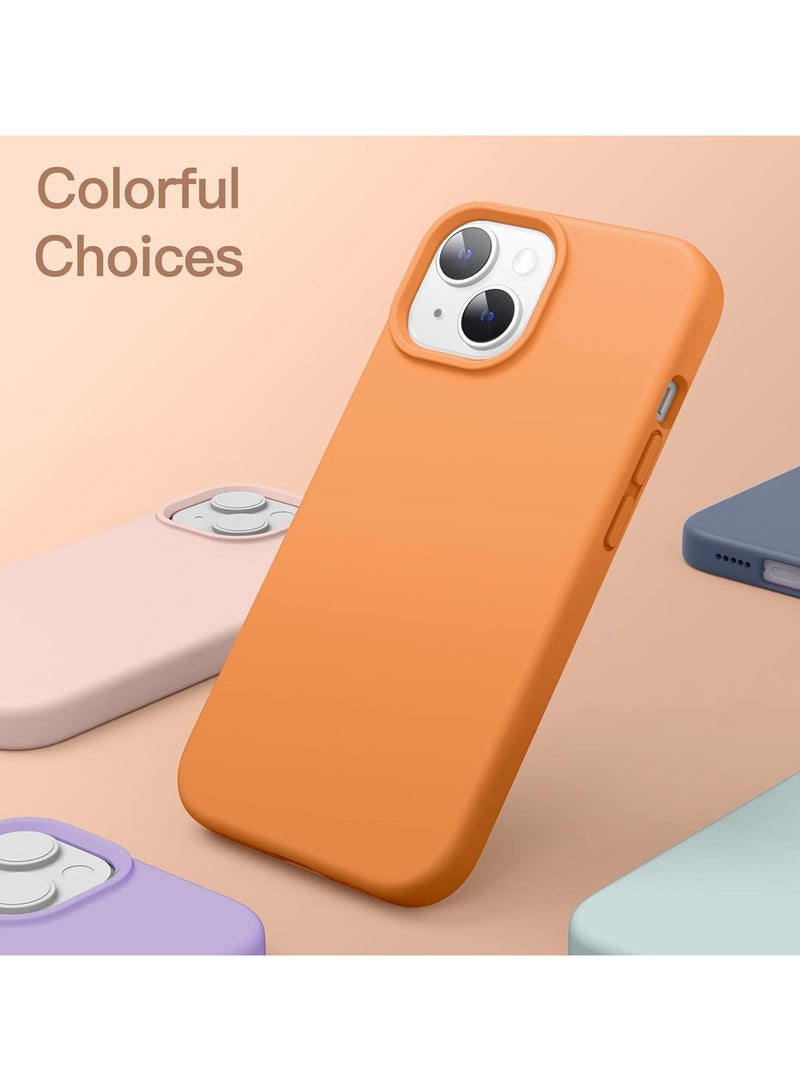 ACLIX Silicone Case Compatible with iPhone 13 and iPhone 14, Slim Liquid Silicone, Layers of Soft Gel Rubber Shockproof, Protective Phone Case Cover with TPU Lining Compatible With iPhone 13 and iPhone 14 (Orange) - Image 5