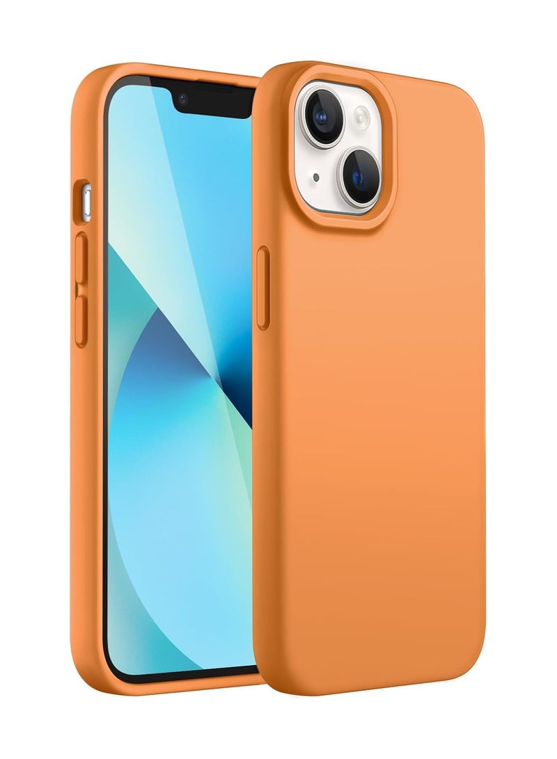 ACLIX Silicone Case Compatible with iPhone 13 and iPhone 14, Slim Liquid Silicone, Layers of Soft Gel Rubber Shockproof, Protective Phone Case Cover with TPU Lining Compatible With iPhone 13 and iPhone 14 (Orange) - Image 1