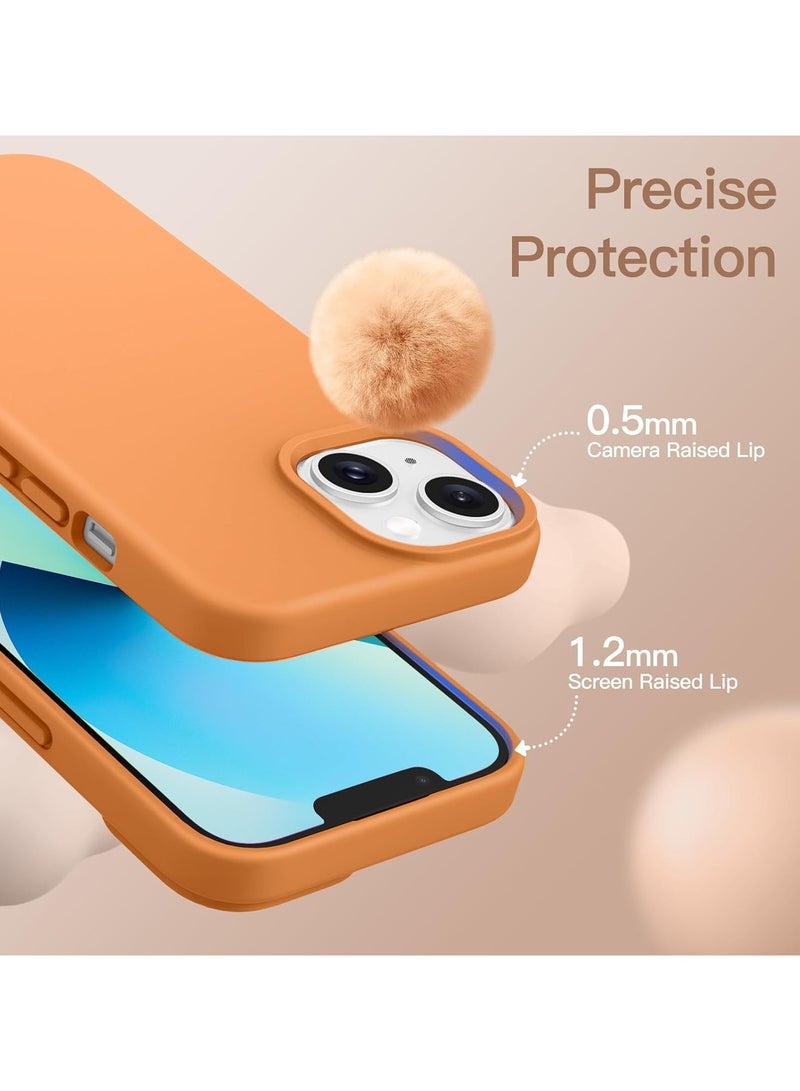 ACLIX Silicone Case Compatible with iPhone 13 and iPhone 14, Slim Liquid Silicone, Layers of Soft Gel Rubber Shockproof, Protective Phone Case Cover with TPU Lining Compatible With iPhone 13 and iPhone 14 (Orange) - Image 3