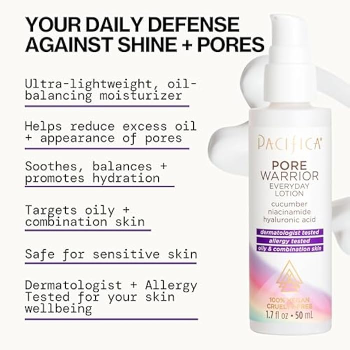 Pacifica Pore Warrior Everyday Face Lotion Acne Fighting - Niacinamide, Cucumber and Hyaluronic Acid1.7 oz - Image 4