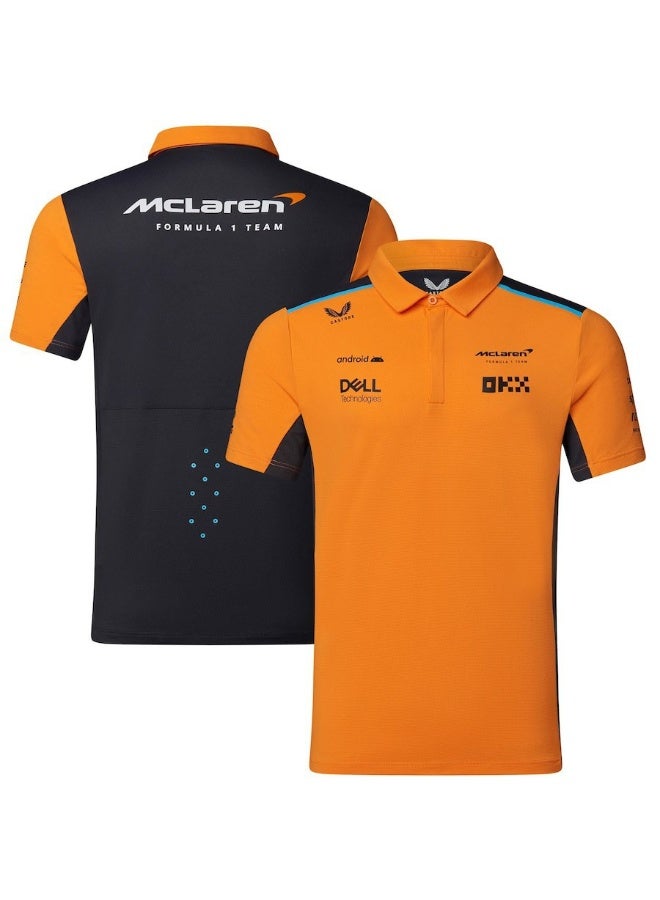 F1 racing suit - breathable, quick-drying, round-neck, short-sleeved POLO style off-road shirt