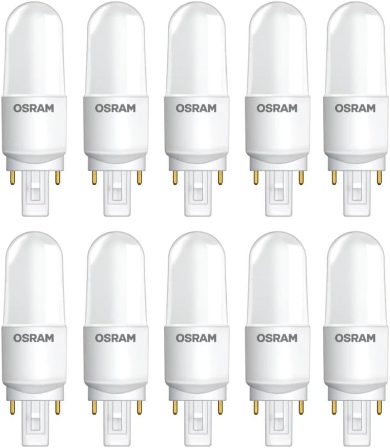 OSRAM لمبة LED من Osram G24D بقوة 12 وات وقاعدة ثنائية السنون ودرجة حرارة اللون الأبيض الدافئ 830/3000 كلفن - عبوة من 10 قطع - Image 1