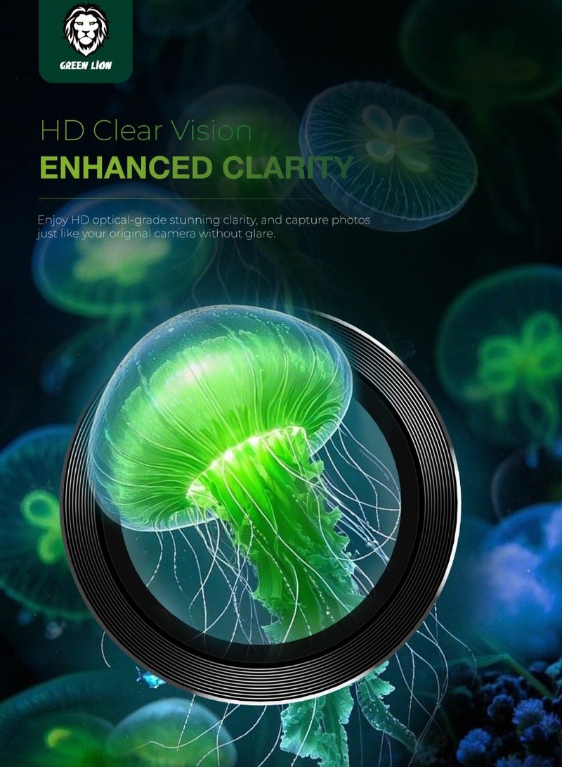 GREEN LION Armor Plus Camera Lens for S25 Ultra /9H Tempered Glass / Anti-scratch Lens Cover / HD Clarity lens Shield/Full coverage Protection/Bubble-free/ S25 Ultra Camera Protector - Jet Black - Image 2