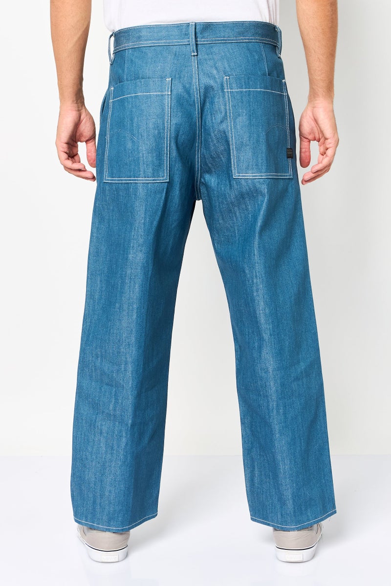 G-Star RAW Men Straight Fit Washed Non-Stretchable Denim, Blue - Image 4