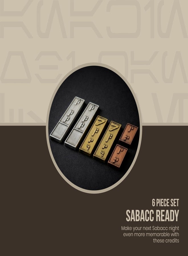 J46 Solid Metal Credit Set - 6 Piece - Gold, Silver, and Bronze Star Wars Sabacc Credits - Image 3