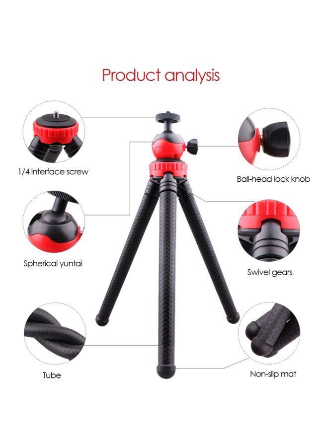 NIBEMINENT Portable Octopus Tripod Black/Red  - Image 3