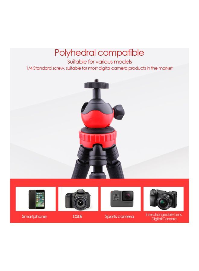 NIBEMINENT Portable Octopus Tripod Black/Red  - Image 2