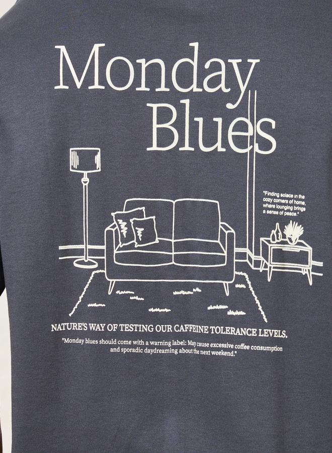 ستايلي تيشيرت أوفرسايز بطباعة جرافيك أمامية وخلفية - Image 5