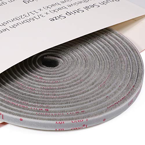 TORRAMI Felt Pile Weather Stripping 11/32 inch x 3/16 inch x 16 ft, Sliding Windows and Door Frame Side Brush Seal, Draft Stopper Soundproofing, Grey - Image 5