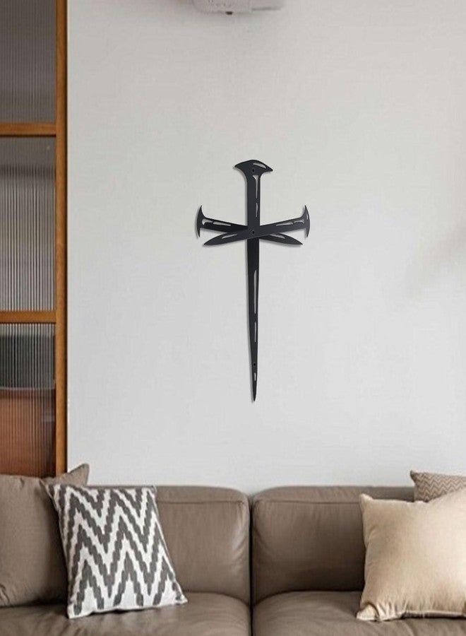 KOYILTD Metal Jesus Cross Wall Art Decor Religious Wall Baptism Decor Minimalist Decorations for Home Office Biblical Jesus Cross Wall Art Decoration Gift for Christian (Classic, Medium) - Image 4
