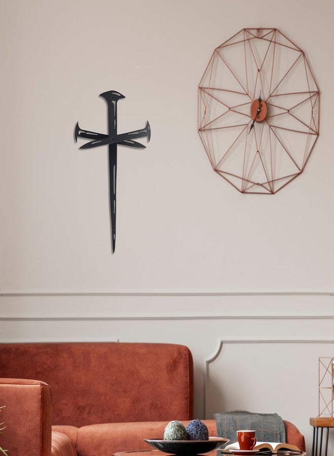 KOYILTD Metal Jesus Cross Wall Art Decor Religious Wall Baptism Decor Minimalist Decorations for Home Office Biblical Jesus Cross Wall Art Decoration Gift for Christian (Classic, Medium) - Image 5