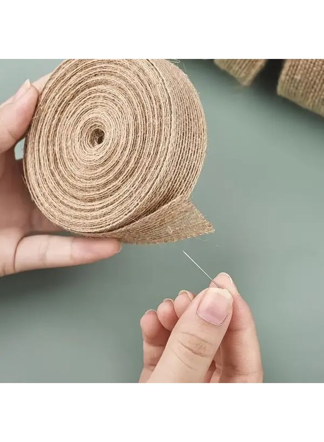 Natural Jute Ribbon 1.5cm X 5m Roll DIY Wedding Gift Wrap - Image 2