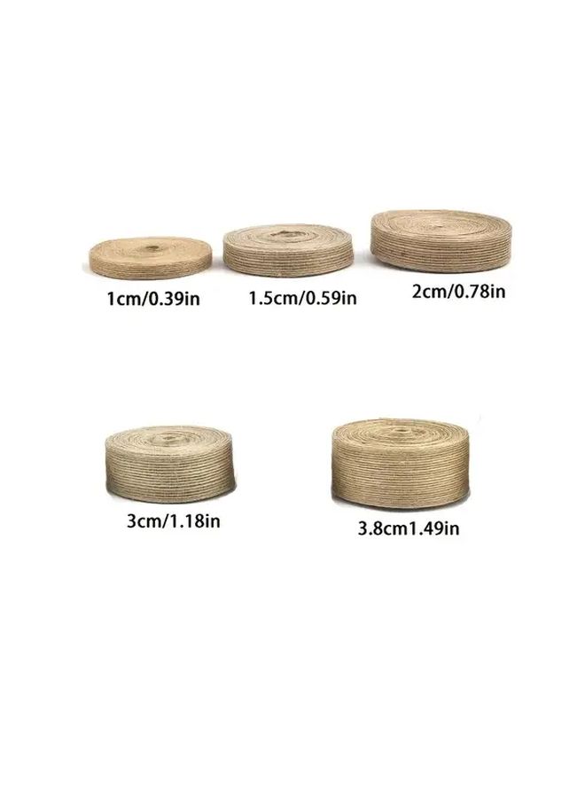 Natural Jute Ribbon 1.5cm X 5m Roll DIY Wedding Gift Wrap - Image 3