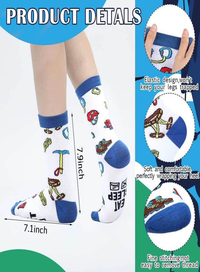 Bonuci 6 Pairs Rock Climbing Socks Novelty Rock Climbing Gifts Running Hunting Socks for Men Women Climbers Christmas - Image 2
