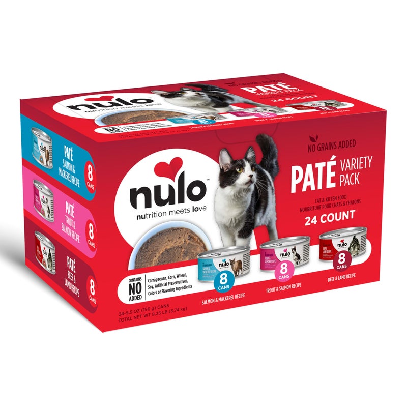 Nulo Variety Pack Pate Wet Canned Cat Food, 5.5 Ounce(Pack of 24) - Image 1