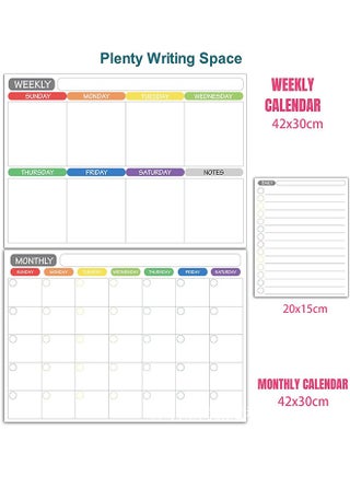 Magnetic Dry Erase Refrigerator Calendar - Monthly Calender and Today List, Fridge Whiteboard with Back Magnet - Color Planner White Board - view 4