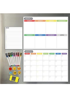 LENND Magnetic Dry Erase Refrigerator Calendar - Monthly Calender and Today List, Fridge Whiteboard with Back Magnet - Color Planner White Board  - Image 1