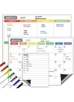LENND Magnetic Dry Erase Refrigerator Calendar - Monthly Calender and Today List, Fridge Whiteboard with Back Magnet - Color Planner White Board  - Image 3
