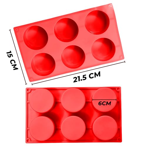 PureBake Mini Round Silicone Molds for Baking, 6-Cavity Cylinder Mould, Non-Stick Cake Pan for Mousse, Desserts, Candy, Soap & More - Food-Grade, Flexible, Oven & Freezer Safe - Image 2